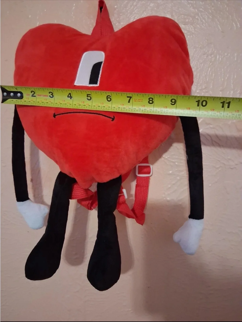 Red Heart Character Accent Pillow - Playful Plush Accent